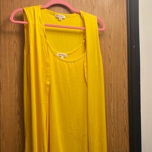 NWT Ellie & Kate Yellow bodysuit and sleeveless cardigan